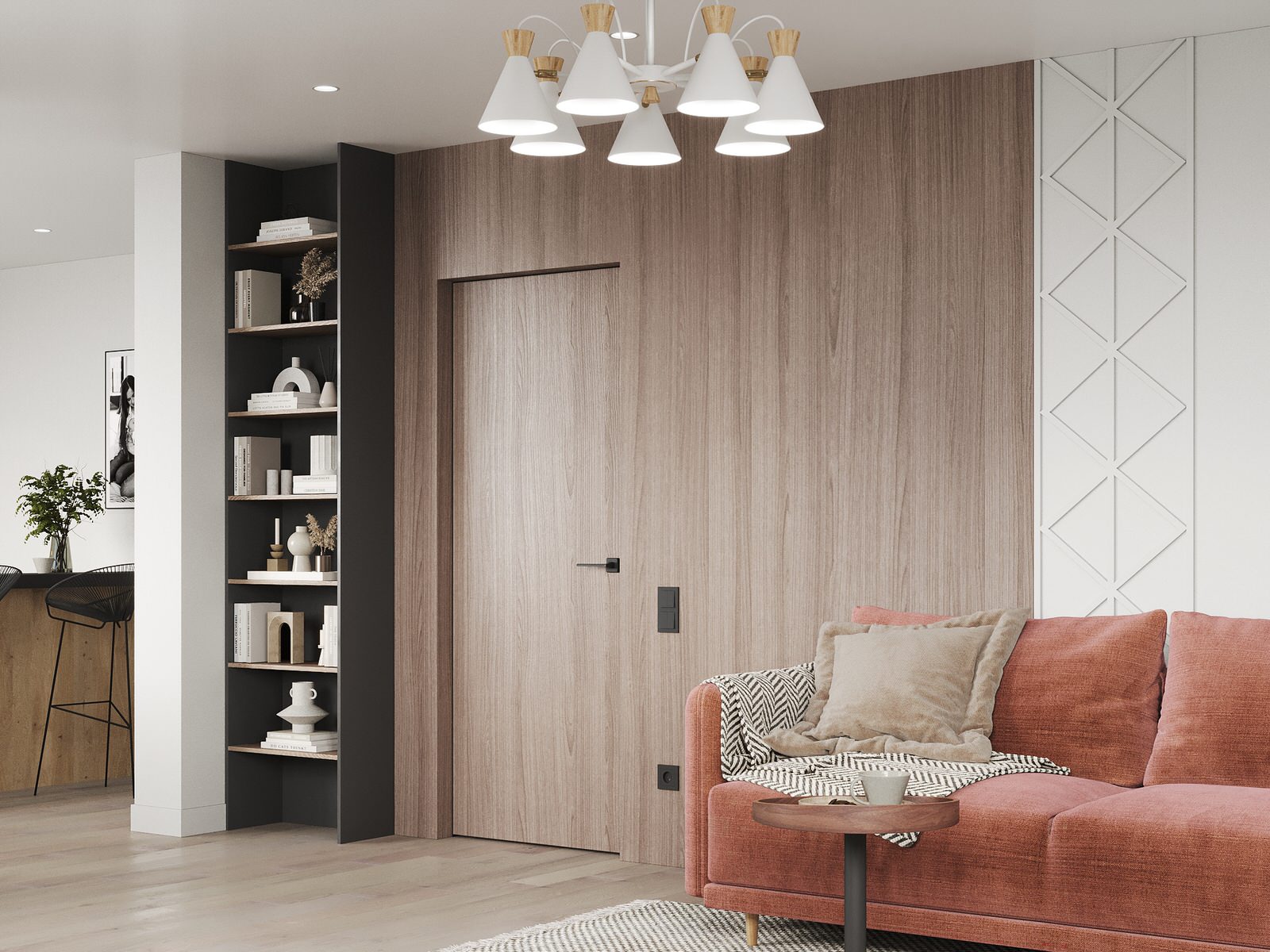 Квартира для молодой семьи с элементами сканди