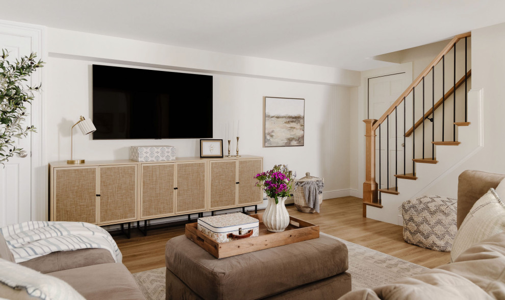 Family room - transitional family room idea in Boston