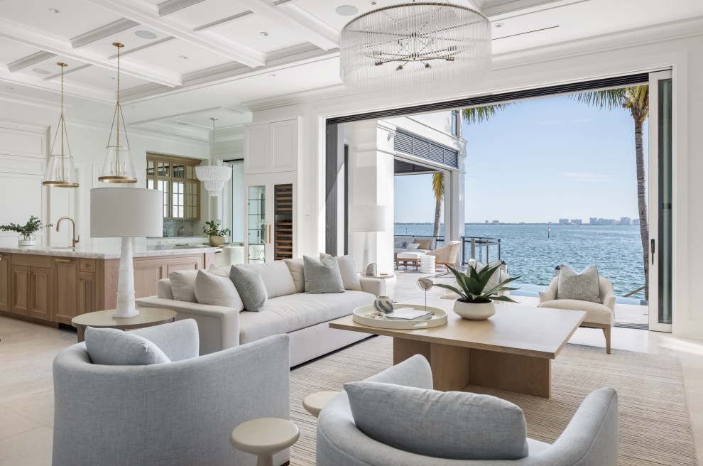 Inspiration for a beach style living room in Tampa.