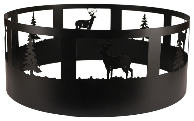 Pine Tree Deer Campfire Ring Rustic Fire Pits By Coast Lamp