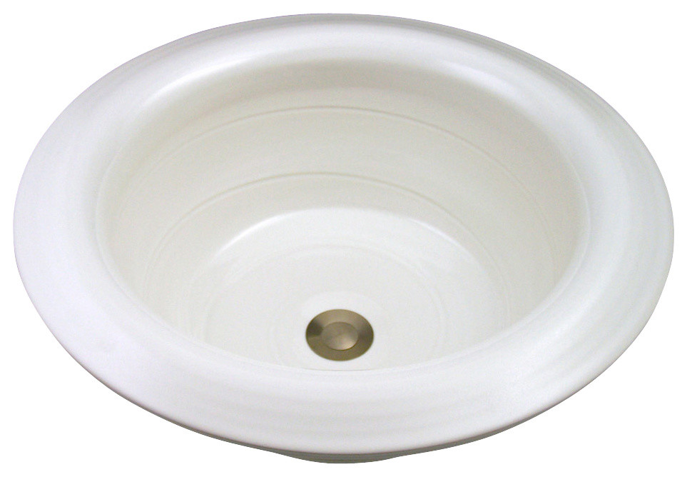 MODERN: Vessel/Self-Rimming Drop In Mount Sink, White