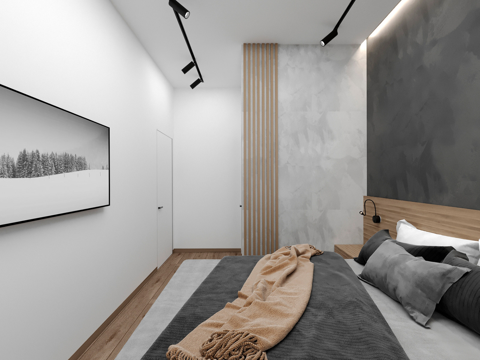 "Расправив крылья". Дизайн 3х - комнатной квартиры в стиле минимализм.