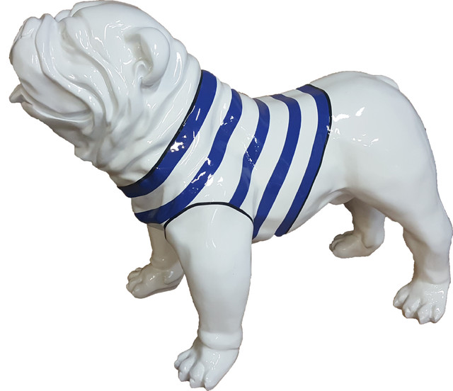 Resin Statue English Bulldog Us Standing White Sailor Blue Resin Statue English Bulldog Us Standing White Sailor Blue