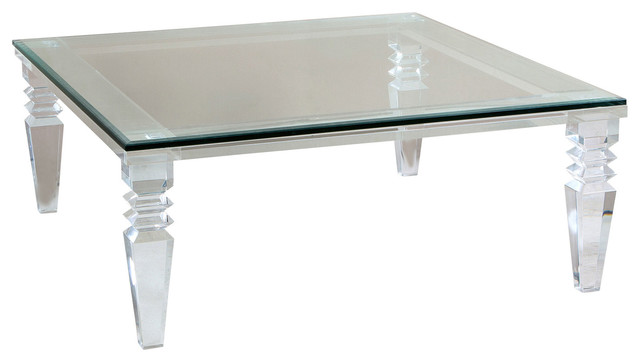 Interlude Home Savannah Square Clear Tail Table Interlude Home Savannah Square Clear Tail Table