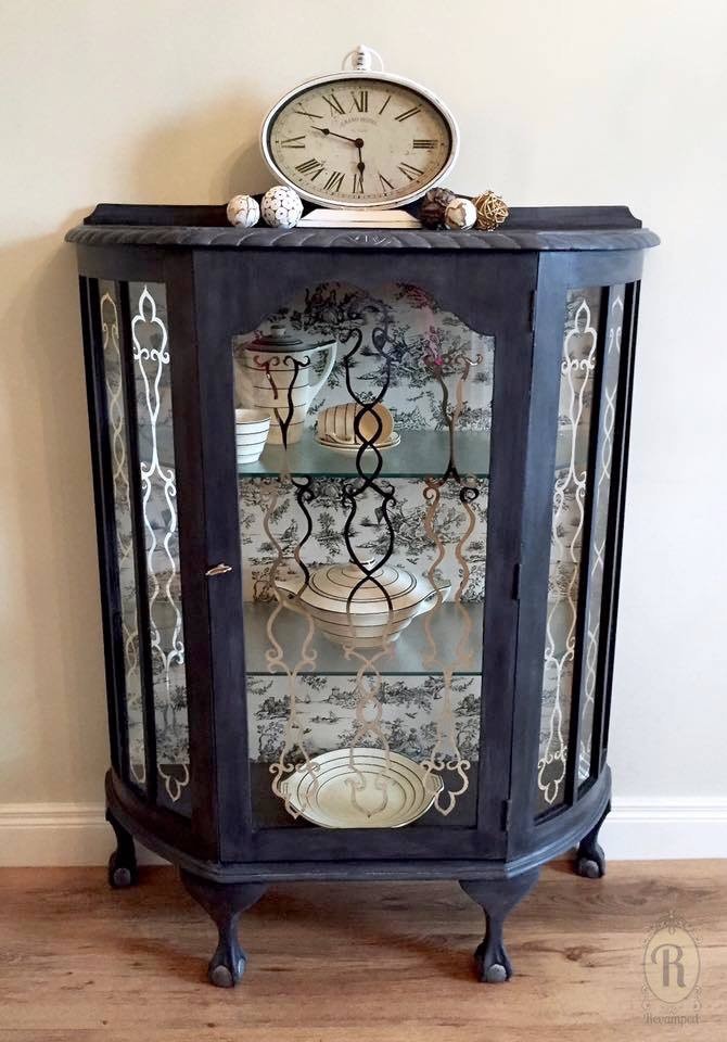 Vintage Glass Display Living Room Dublin by Revamped