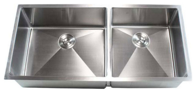 42 Stainless Steel Undermount Double Bowl Kitchen Sink 15mm Radius Design