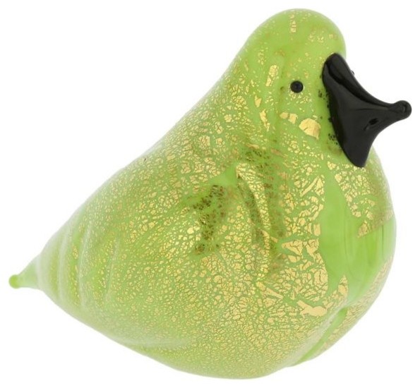 GlassOfVenice Murano Glass Bird Green Contemporary Decorative