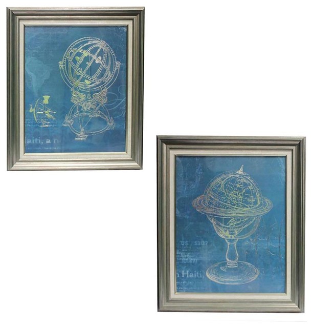 Urban Designs World Globe 2 Piece Home Office Framed Wall Art Urban Designs World Globe 2 Piece Home Office Framed Wall Art