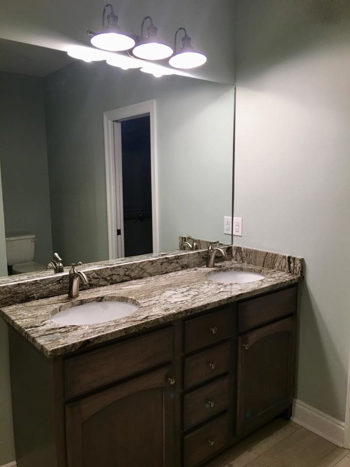 Blue Dunes Granite Install Bathroom Miami by Coastal Stone