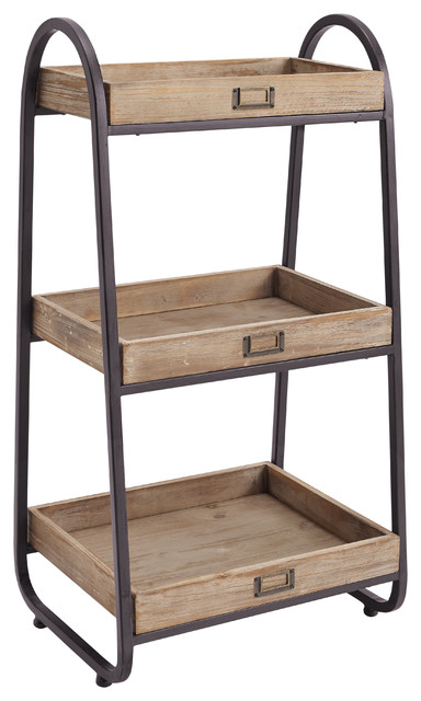 Linon 3 Tiered Bath Stand Industrial, Three Tier Bathroom Stand