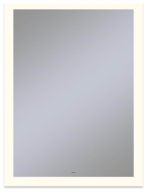 Robern Vitalityed Mirror, Silver, 30''x40''x1.75'', Modern, Perimeter, Warm