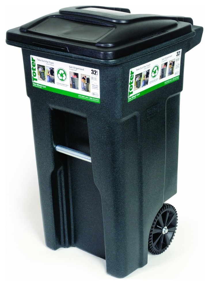 32Gallon Wheeled Trash Can Industrial Outdoor Trash Cans by