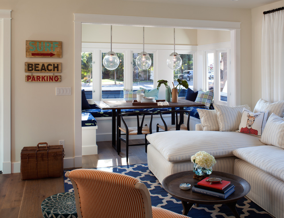 Photo of a beach style family room in San Diego.