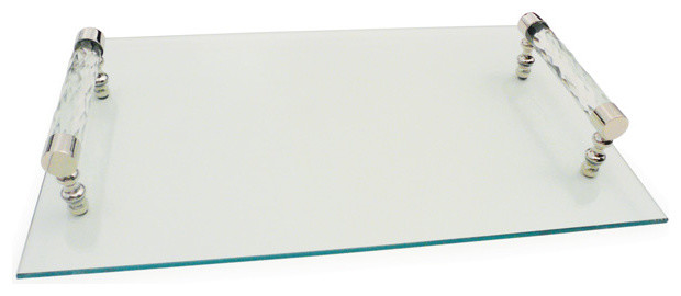 glass serving tray with handles