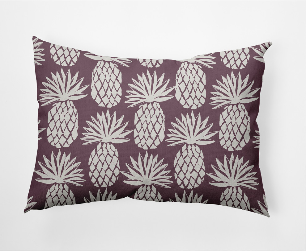 14x20" Pineapple Pattern Nautical Decorative Indoor Pillow, Dusty Purple