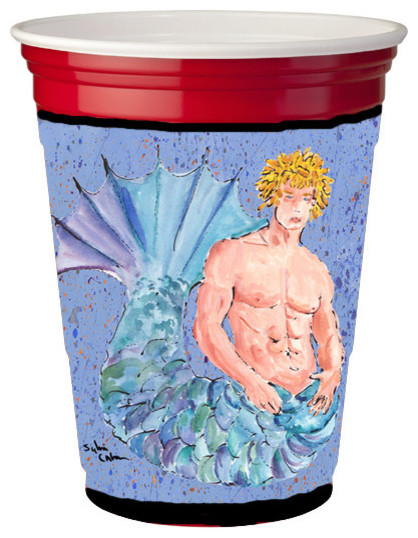Merman Blonde Hair Merman Red Solo Cup Beverage Insulator Hugger ...