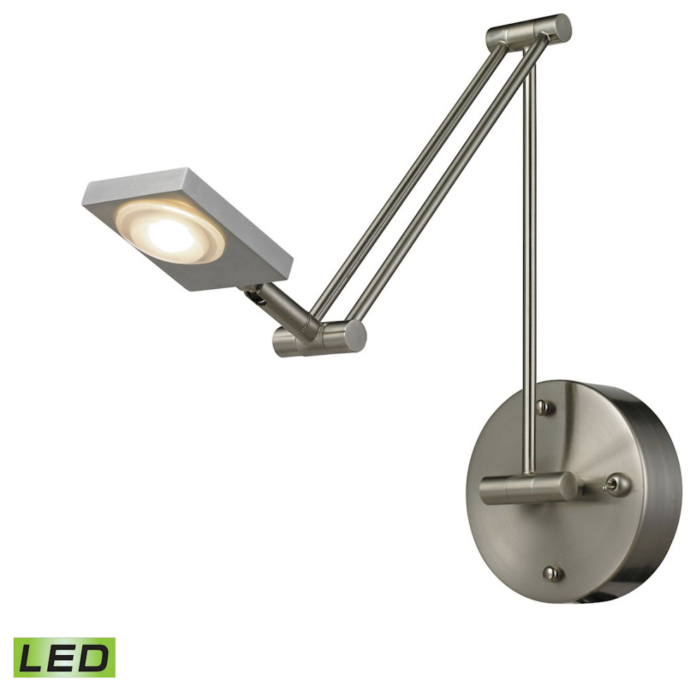 Thornburg 1 Light Swing Arm or Wall Lamp, Brushed Nickel Modern