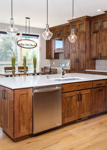 Rustic Walnut Cabinetry Rustic Kitchen Salt Lake City By