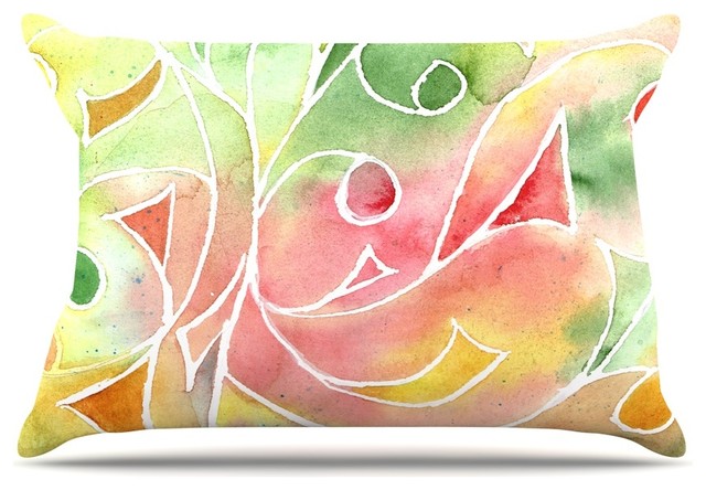 Rosie Brown "Gift Wrap" Multicolor Pastel Pillow Case, Standard, 30"x20"