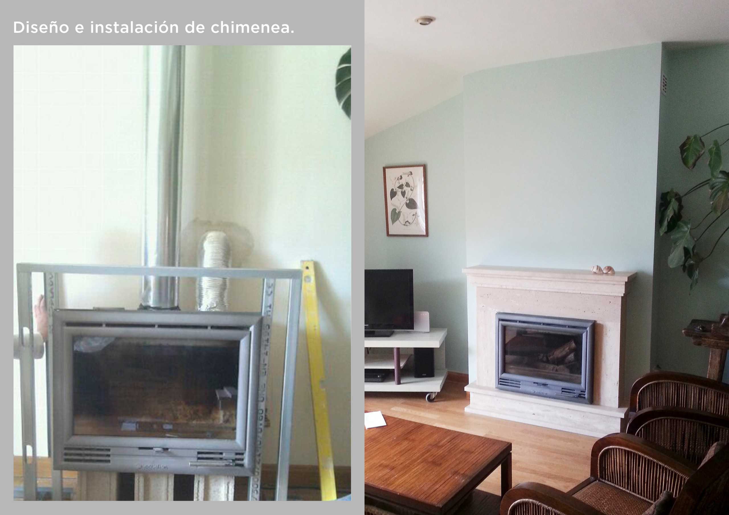 Diseño e instalación de chimenea cassette