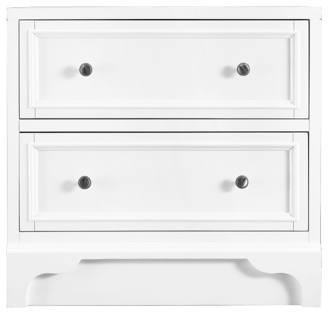 De Soto 26" Drawer Unit, Bright White Transitional Bathroom