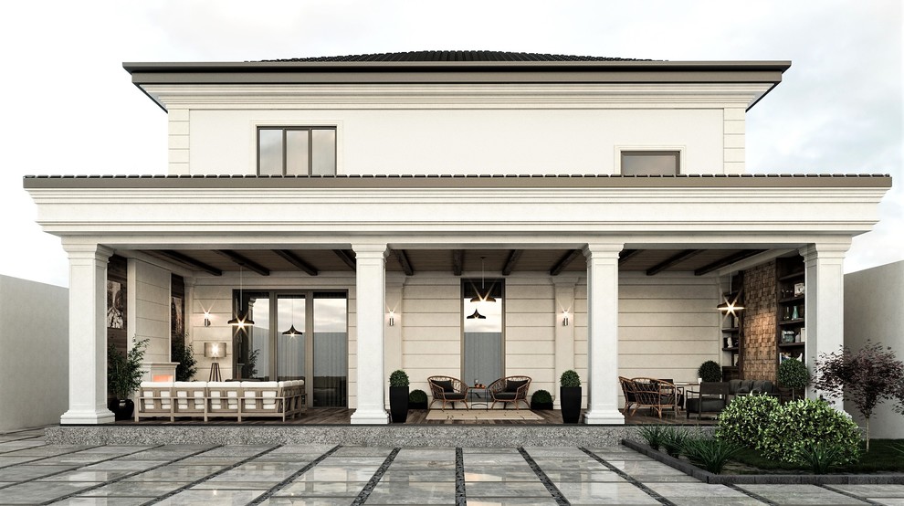 Двухэтажный дом в классическом стиле