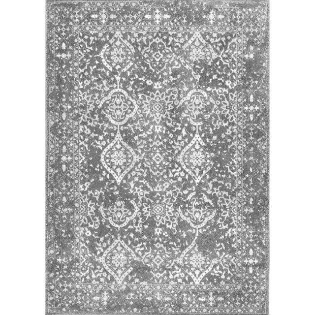 nuLOOM Vintage Odell Traditional Transitional Area Rug, Silver, 9'x12'