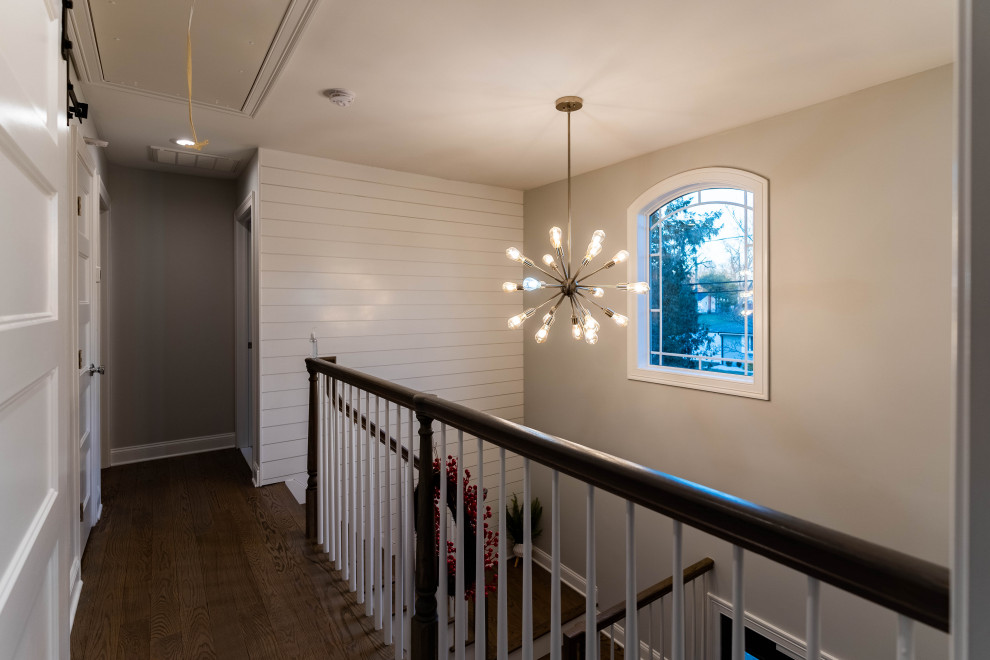 Second-Floor Hallway with Sputnik Chandelier | Bergenfield NJ