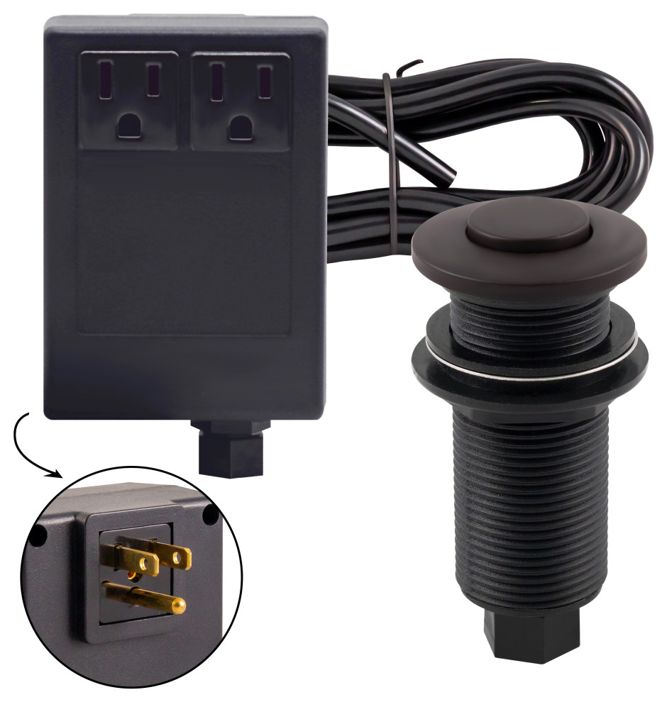 Disposal Air Switch And Dual Outlet Control Box In Oil Rubbed Bronze, Oil Rubbed Bronze