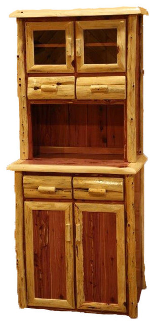 Rustic Red Cedar Log 2 Door Hutch And Buffet Rustic China