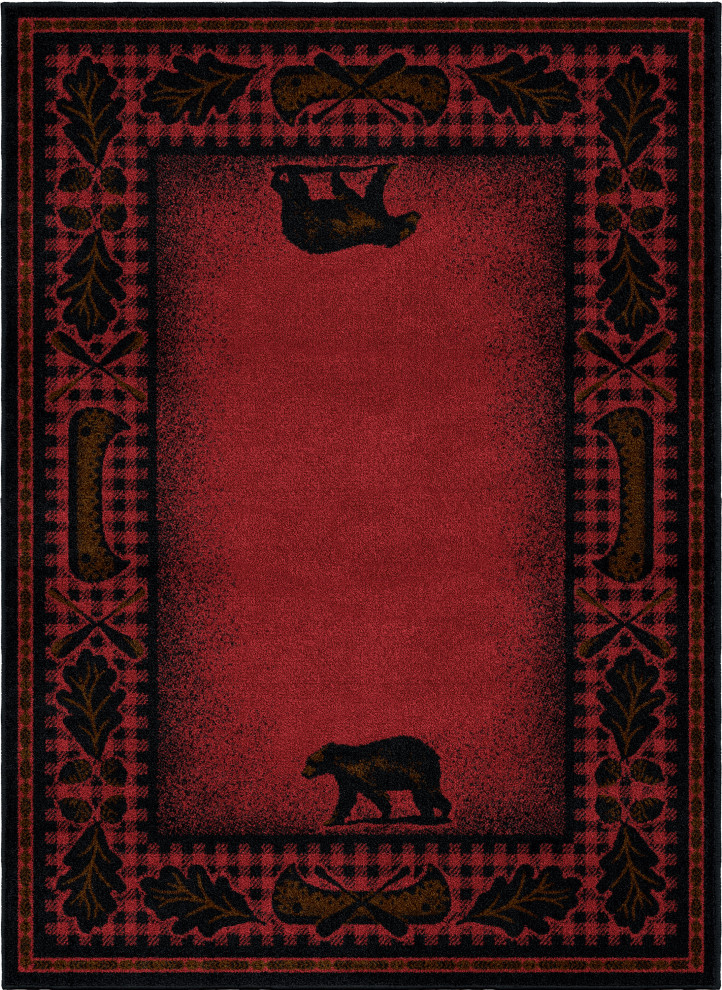 Woodlands Plaid Rug, 7'10"x9'10" Rustic Area Rugs by Mayberry