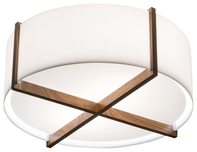 Plura Flush Mount Contemporary Ceiling Lighting Plura Flush Mount Wood Dark Stained Walnut 18