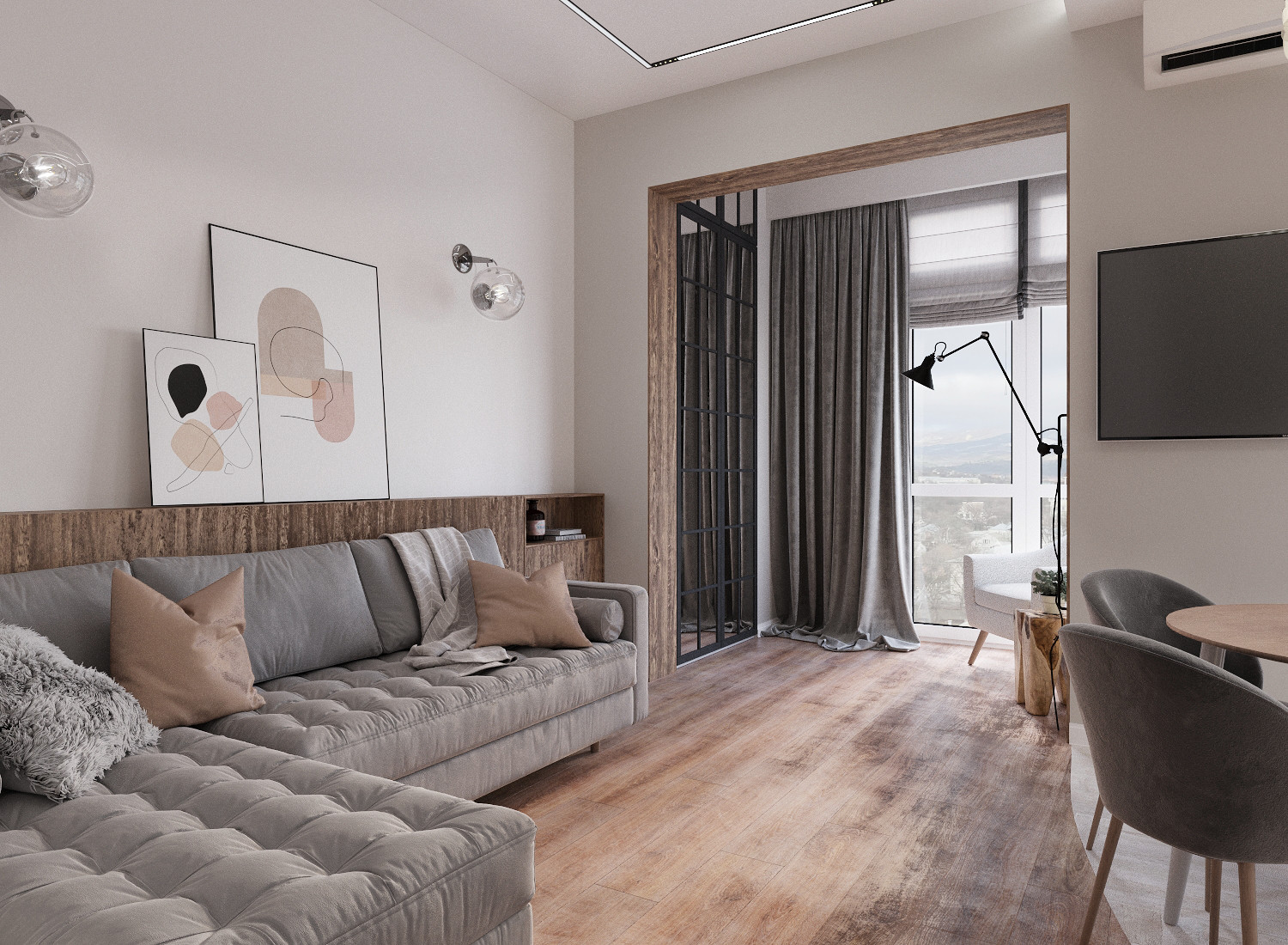 Дизайн-проект двухкомнатной квартиры ЖК "Парковый"