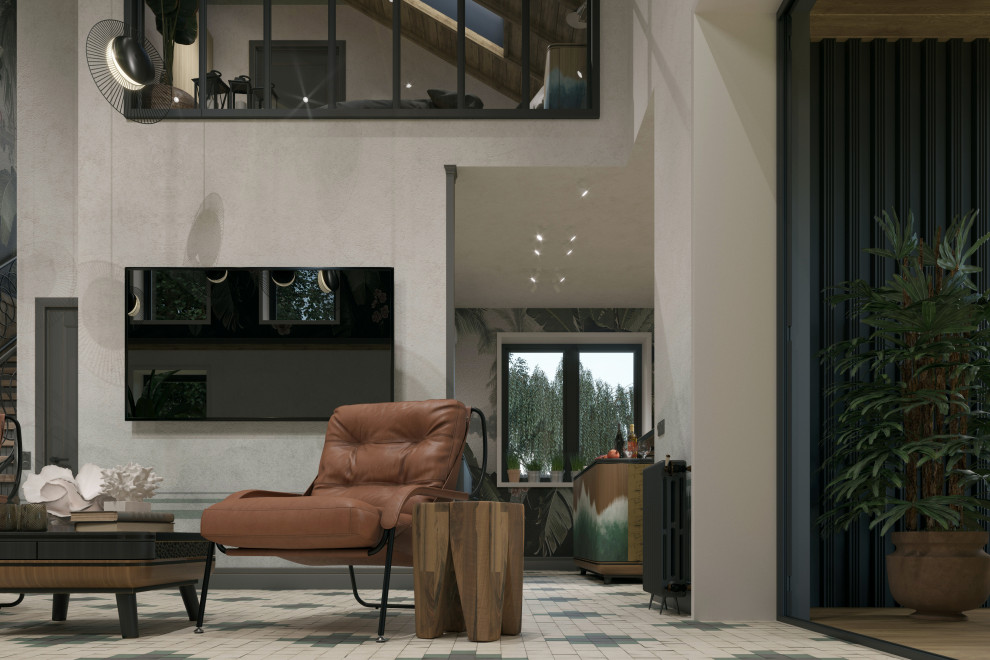 Загородный дом в Царевщине, интерьер в стиле лофт