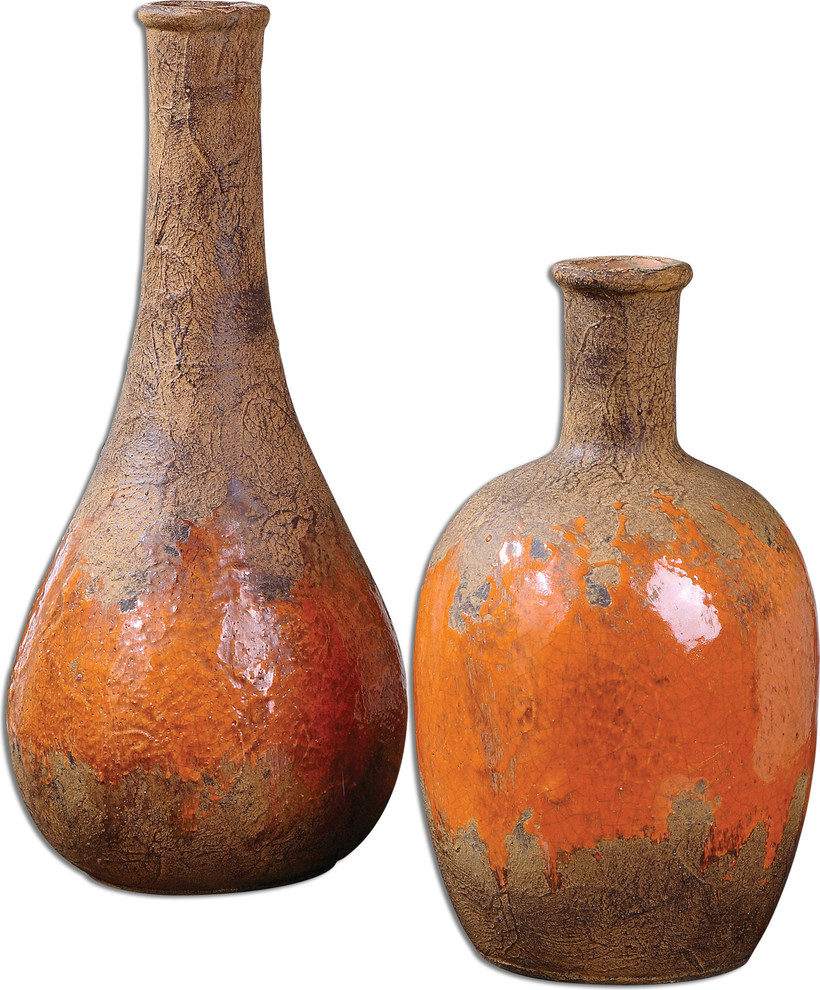 Kadam Ceramic Vases, Set of 2, Natural