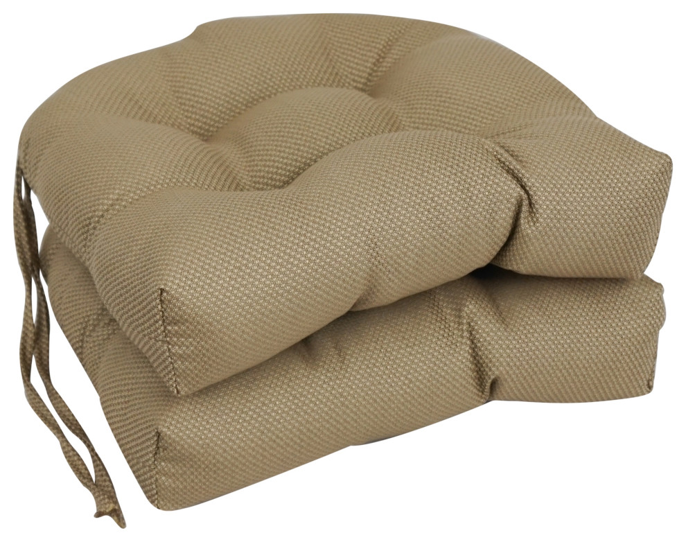 16" Premium Outdoor UShaped Tufted Chair Cushions, Set of 4, Pinehurst