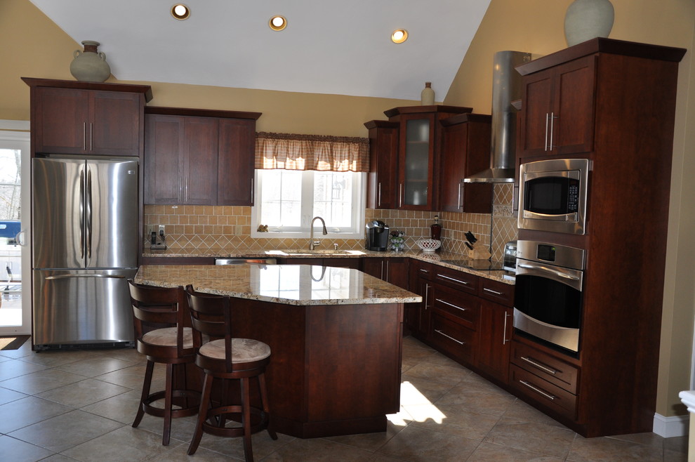 Transitional kitchen photo in Boston