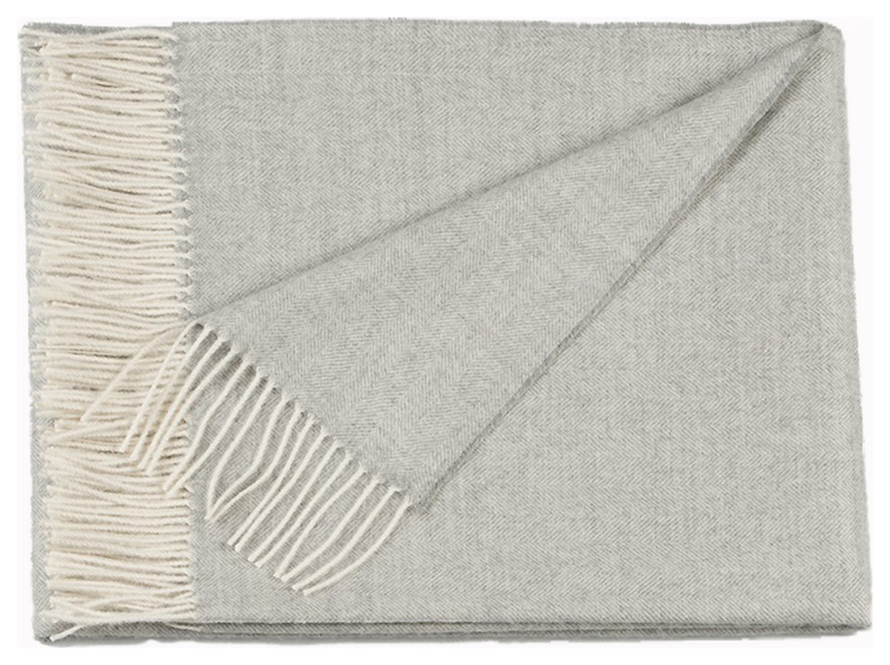 100 Baby Alpaca NY Herringbone Throw / Afghan Blanket Transitional