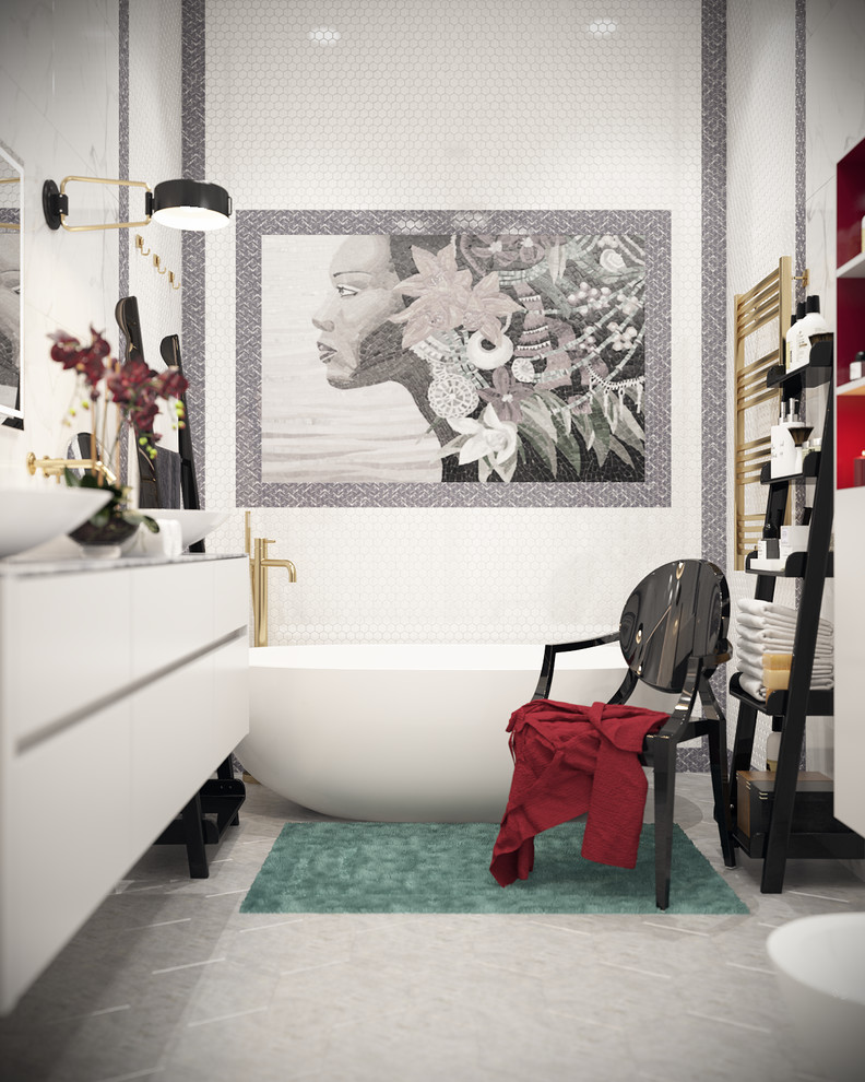 ЖК «Донской Олимп». Дизайн ванной в парижском стиле