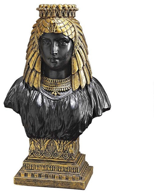 Egyptian Statue Sculpture Antique Bronze Finish Cat Goddess Queen Nefertiti Head 