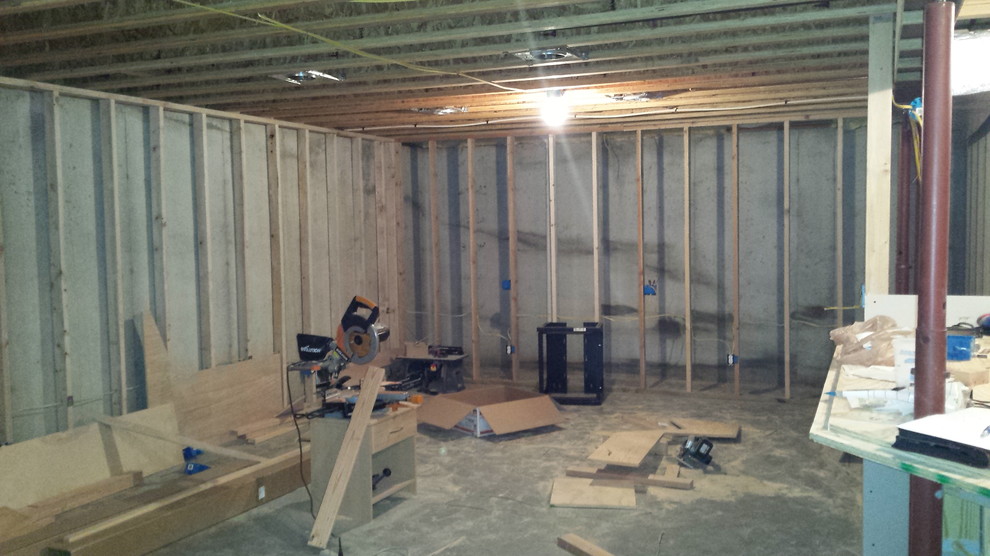 Example of a mid-sized walk-out basement design