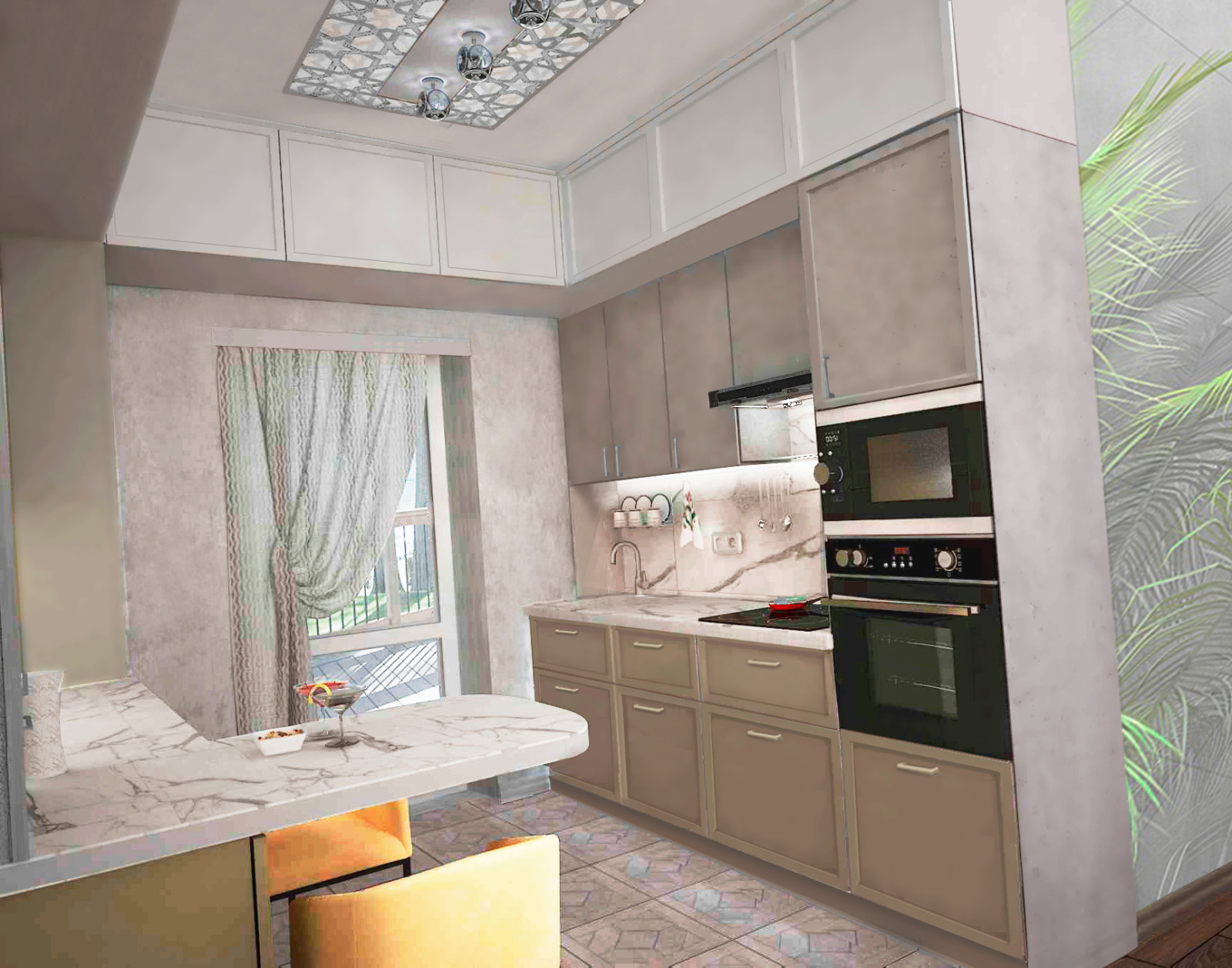 Первый этаж дома: гостевая и кухонная зоны