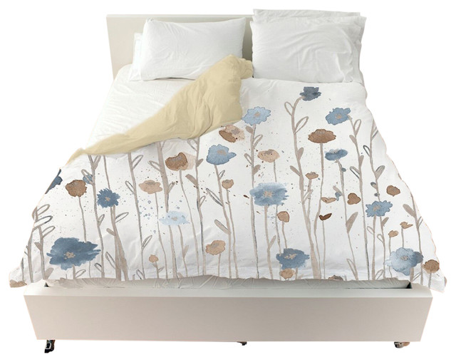 Oliver Gal Beautiful Growth Light Blue, Baby Blue Duvet Cover