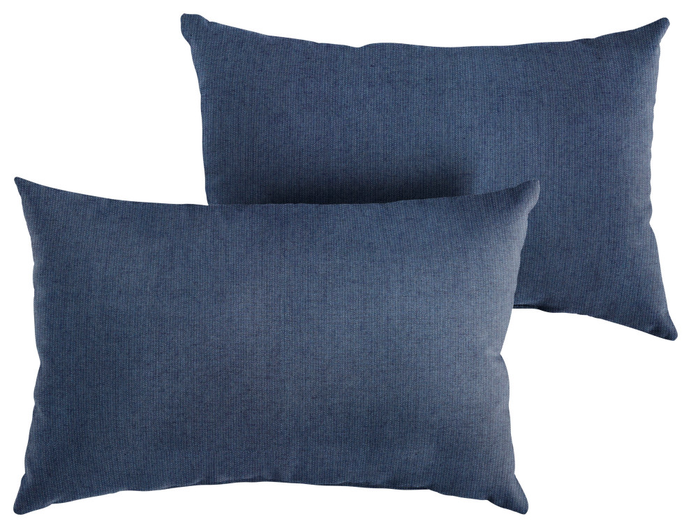 Sunbrella Spectrum Indigo Outdoor Pillow Set, 13x20 Contemporary