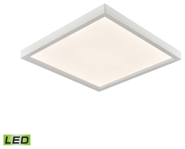 Ceiling Essentials Titan 15" Square Flush Mount, White, Integrated LED