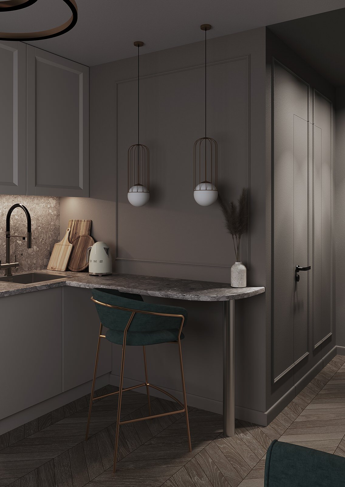 Проект студии 14 кв.м.