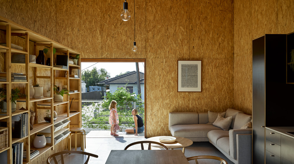 Photo of a contemporary living room in Newcastle - Maitland.