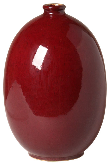 Oval Vase, Red