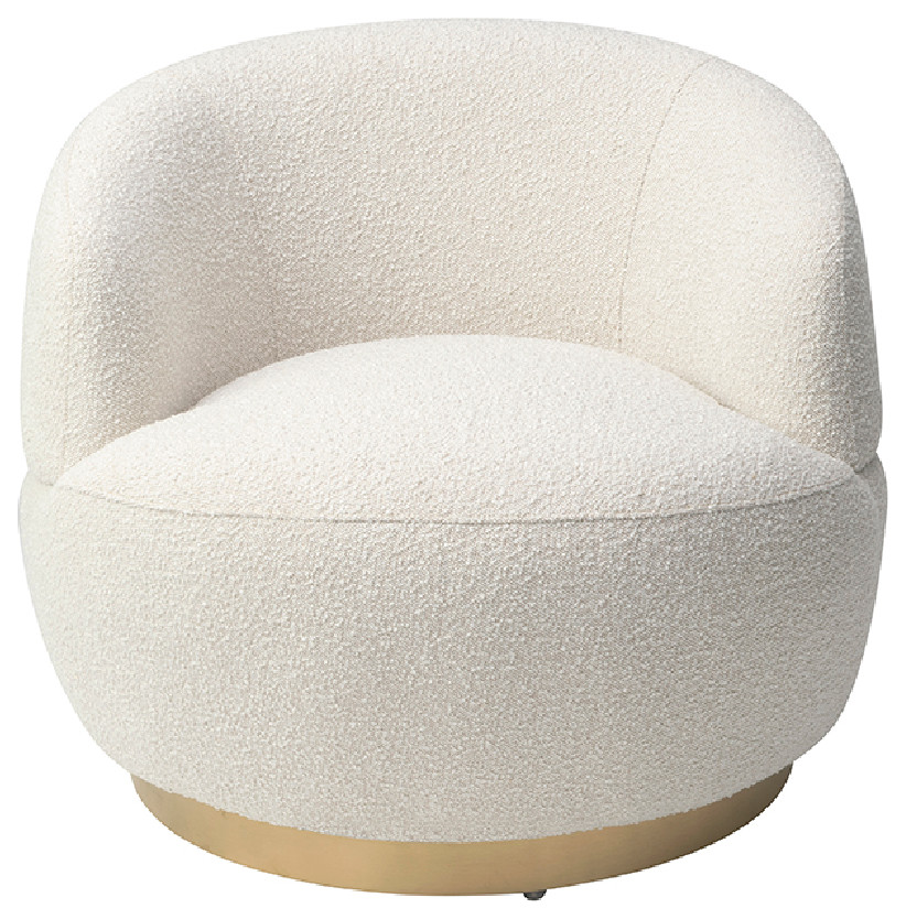 Round White Boucl√© Swivel Chair | Liang & Eimil Vitale - Contemporary - Armchairs And Accent ...