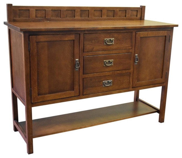 Crafters and Weavers Arts and Crafts 2Door Solid Wood Sideboard in